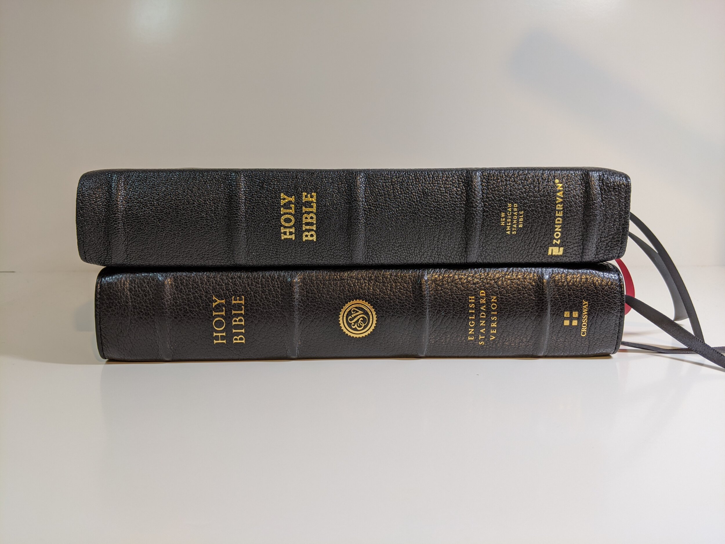  top - Zondervan SCR bottom - ESV Preaching Bible 