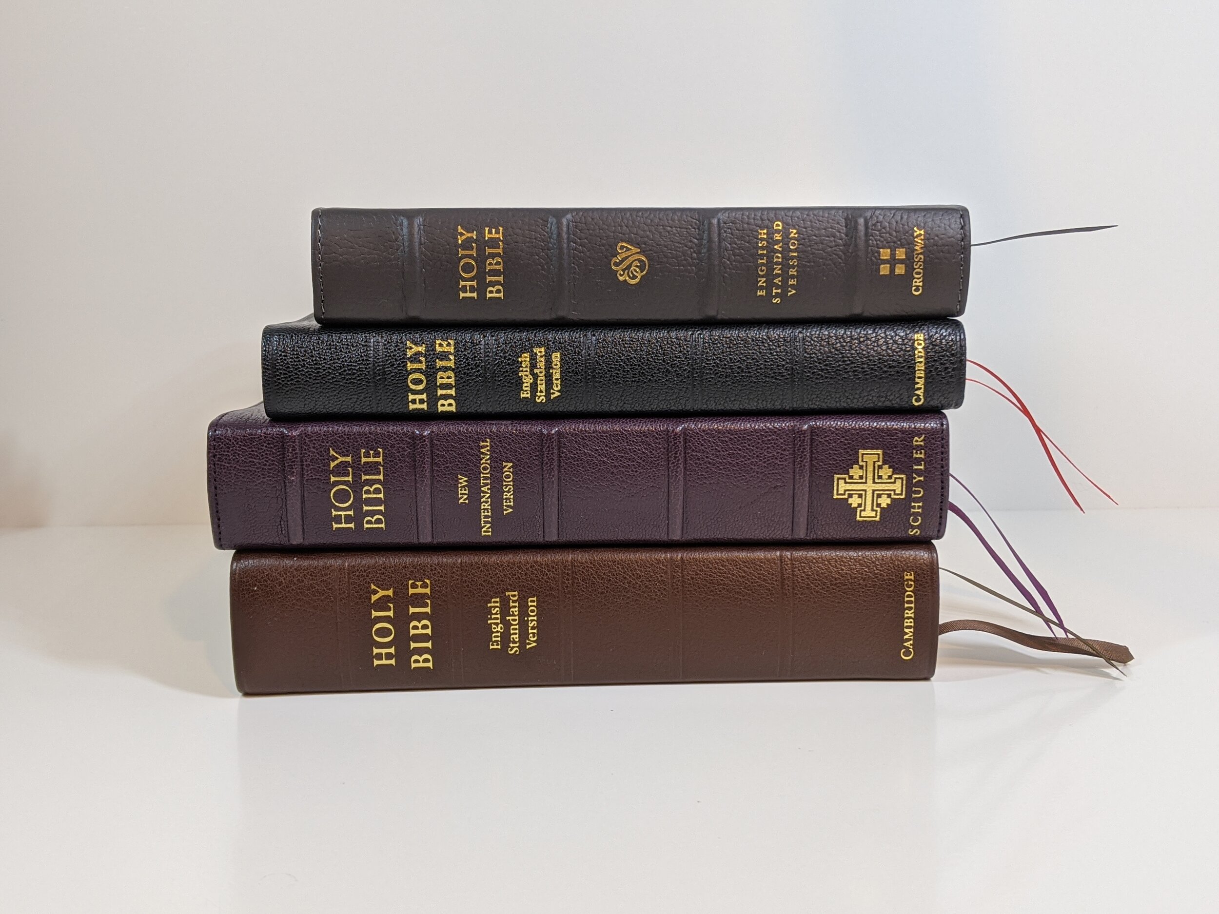  top to bottom: Large Print Compact, Cambridge Pitt Minion, Schuyler PSQ, Cambridge Clarion 